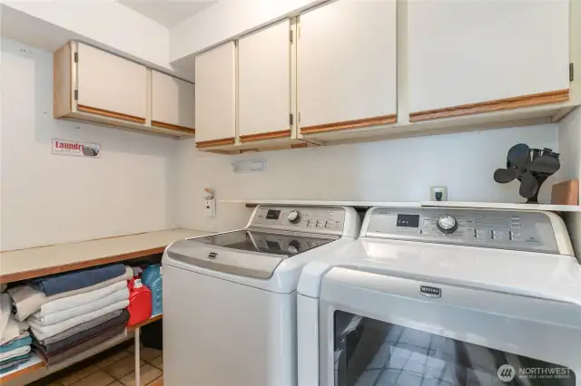 Laundry room on the lower level (near the large primary bedroom suite!)