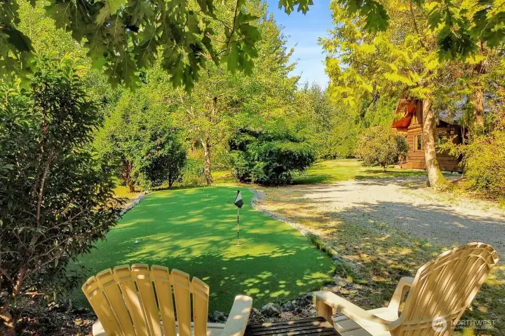 And your own artificial turf putting green