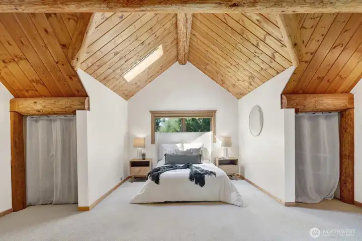 A beautiful primary bedroom