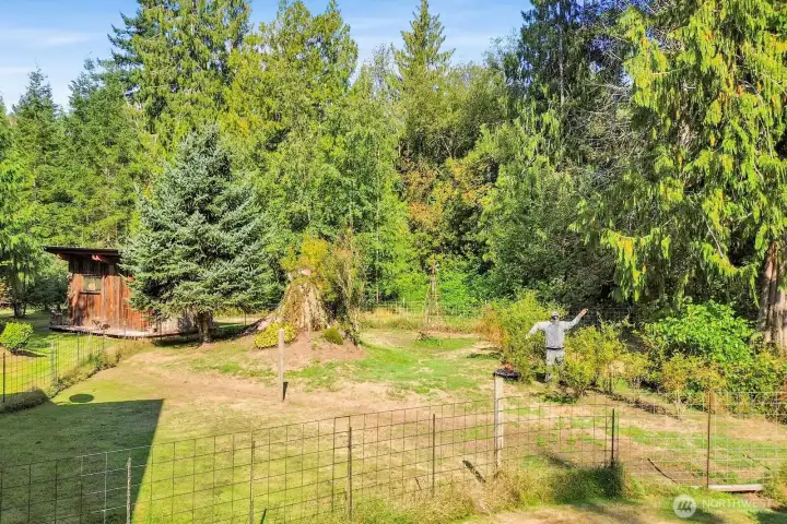 Another view of the fenced garden