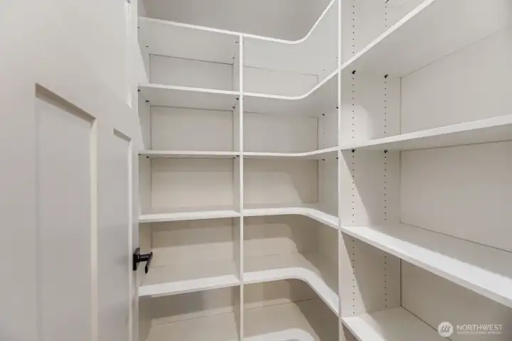 Custom walk-in pantry with shelving