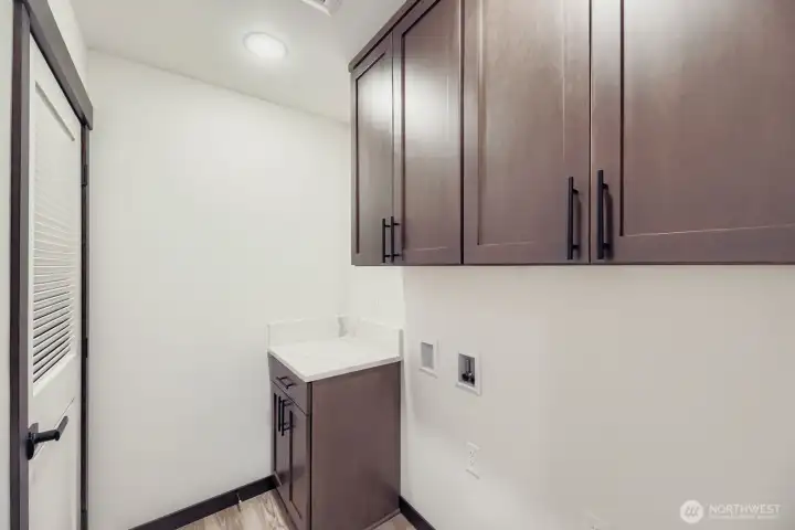 Convenient upstairs laundry