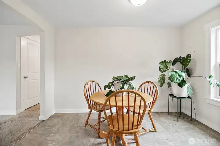 Dining room is a very good size and can accommodate a large table comfortably.