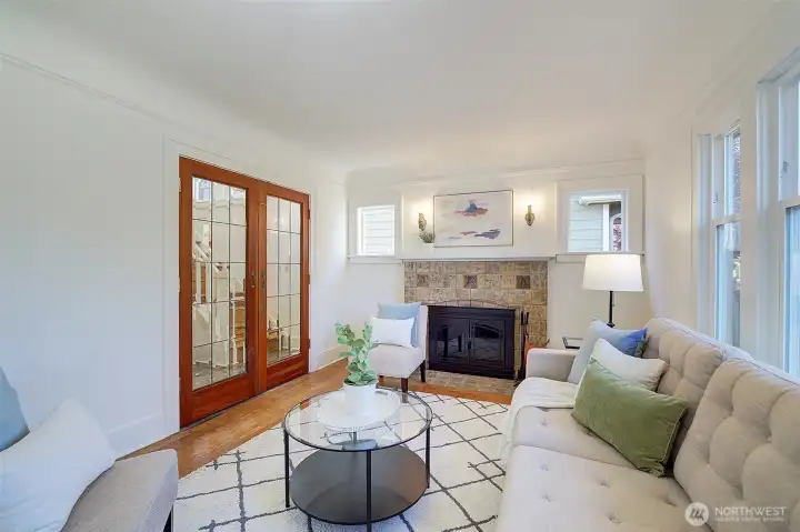 Beautiful French doors to dining room