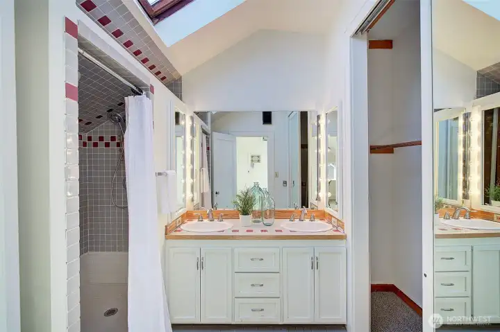 Primary bathroom and closet