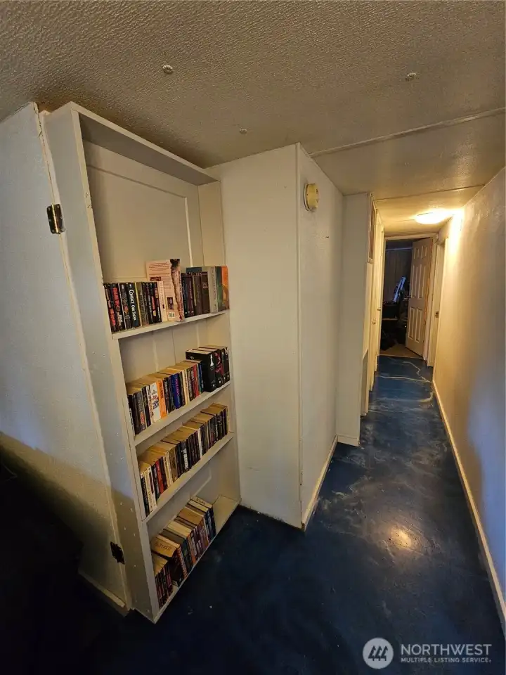 Bookcase with built in storage behind