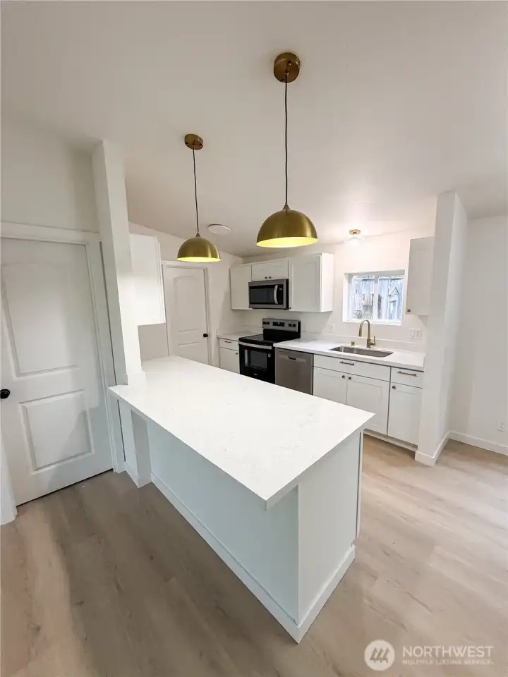 Storage closet and kitchen