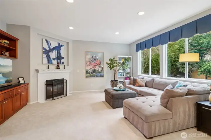 Gas fireplace for cozy nights in.