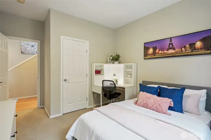 Main floor bedroom, adjacent to 3/4 bath.