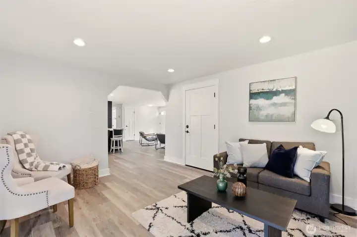 A flexible space that can easily become a second living room, playroom, or hangout spot.