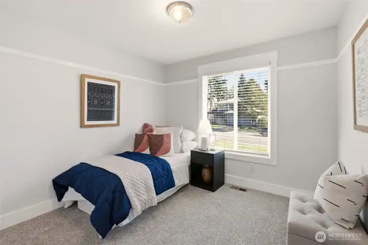 A flexible bedroom that works well for guests, hobbies, or a home office.