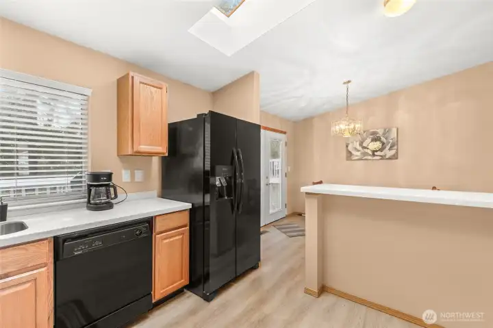 Breakfast bar or serving area for snacks