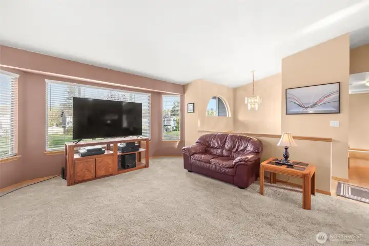 The living room is large