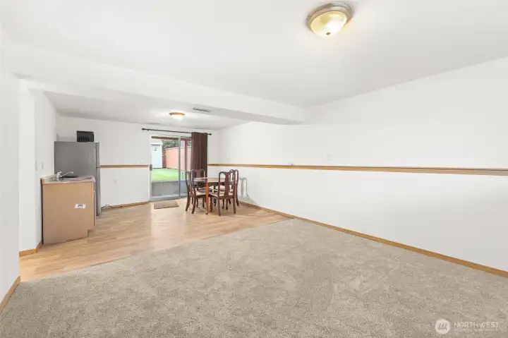 Kitchenette with slider to the backyard