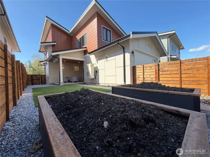 Custom built raised bed planters for flowers or vegetable garden.