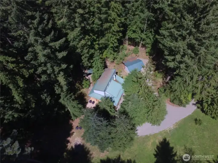 A generous, freshly finished deck extends the living space outdoors, complete with seating and grilling area, all set against a tranquil backdrop of greenery and towering evergreens for ultimate privacy. A generous, freshly finished deck extends the living space outdoors, complete with seating and grilling area, all set against a tranquil backdrop of greenery and towering evergreens for ultimate privacy.
