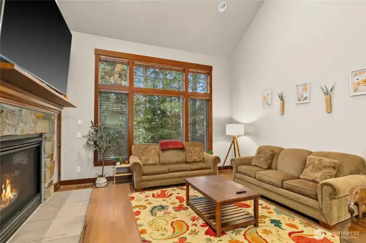 Great room space with south facing windows for natural light Great room space with south facing windows for natural light