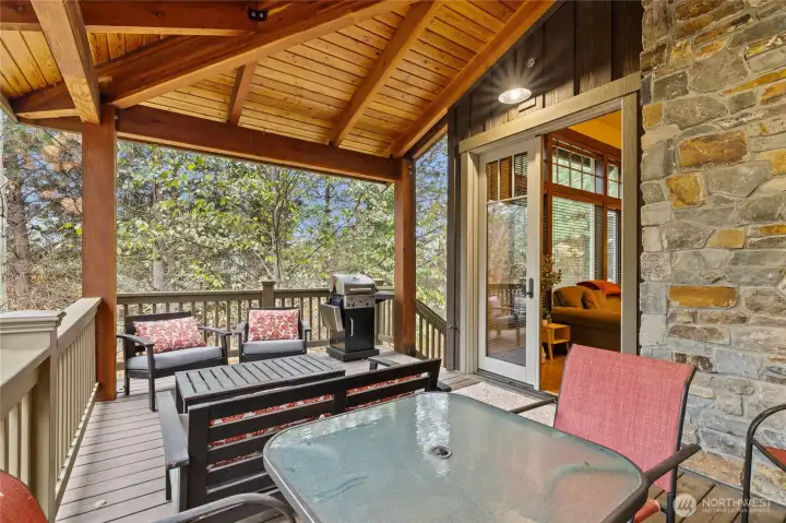 Covered outdoor deck space Covered outdoor deck space