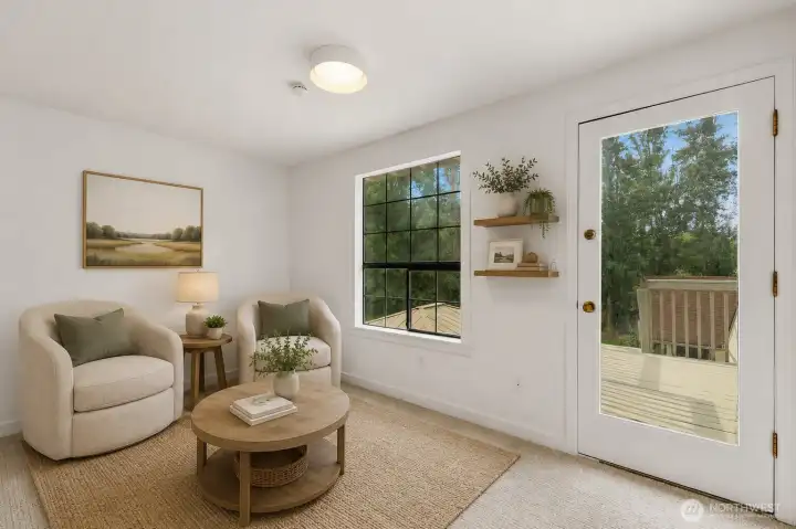 Upper Level Sitting Area off Primary with private Deck Upper Level Sitting Area off Primary with private Deck