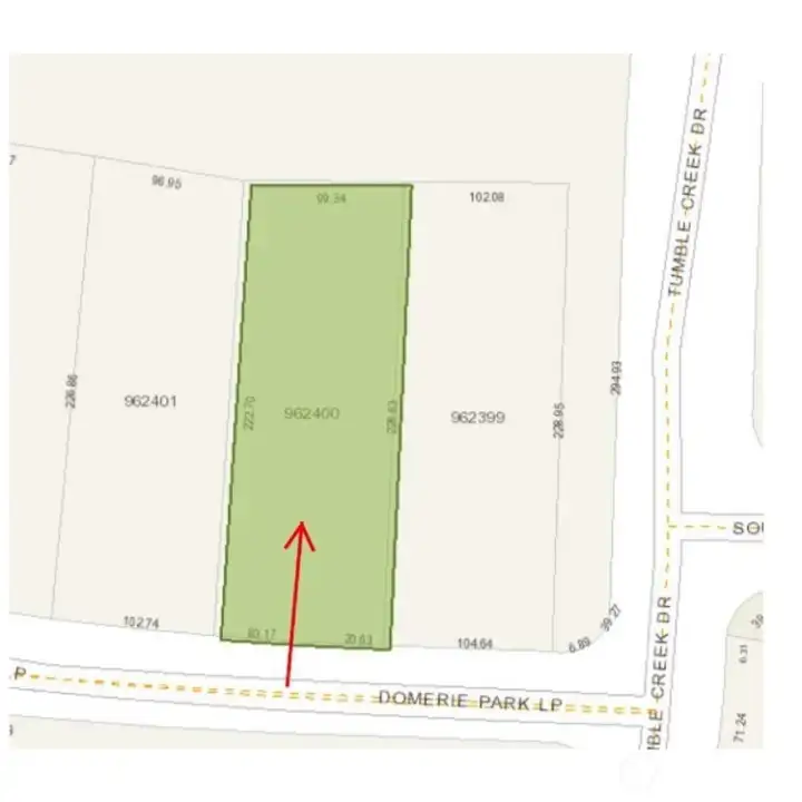 Plat map from Title Co showing approx length & depth of this .52 acre lot