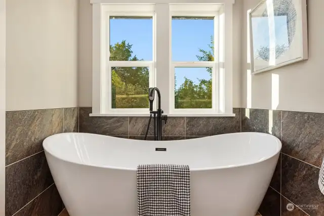Relax in your spa like soaking tub
