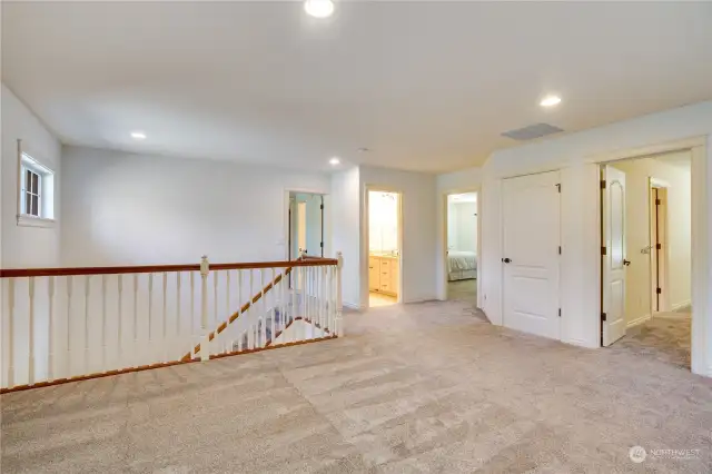 Three bedrooms upstairs.