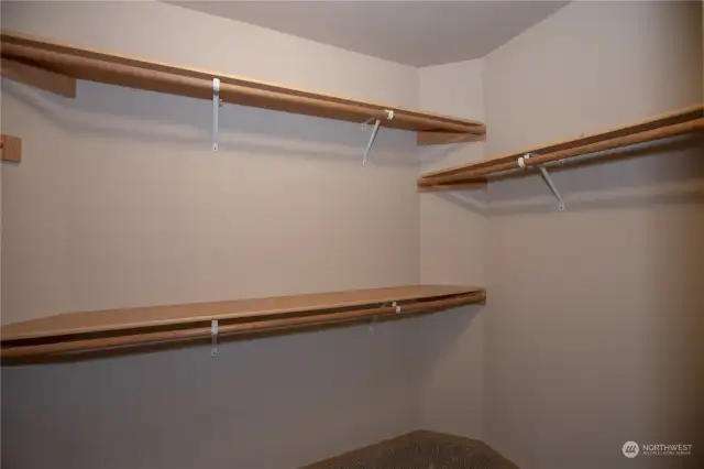 Walk in closet in the primary