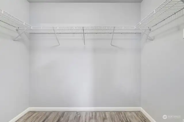 Large main bedroom walk in closet.