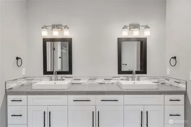 Beautiful Double Vanity with plenty of storage.