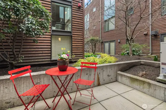 Main floor outdoor area off the kitchen.