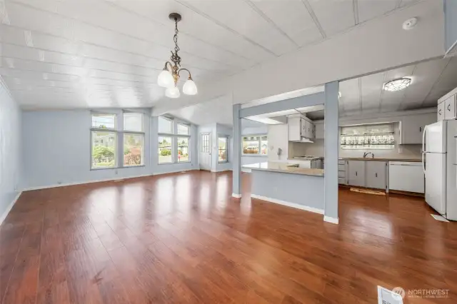 Beautiful, laminated wood flooring.