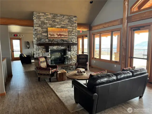 Fireplace and living room