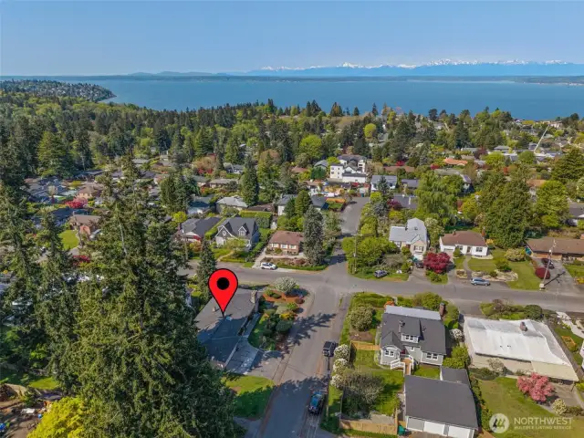A bird's eye view of the location.