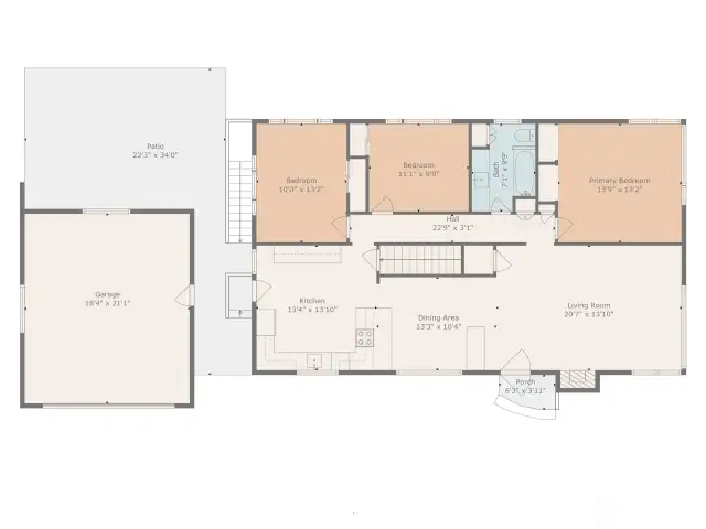 Main level floor plan.