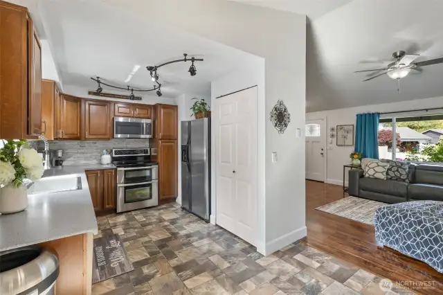 Kitchen off living room