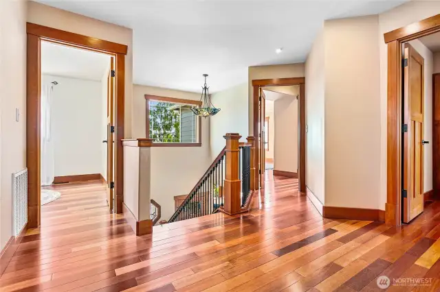 The staircase leading to the upstairs landing