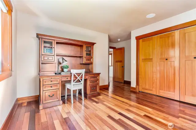 The large office upstairs with laundry closet