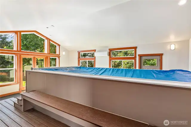 The "Endless" pool was added with new addition that includes a mini-split with dehumidification