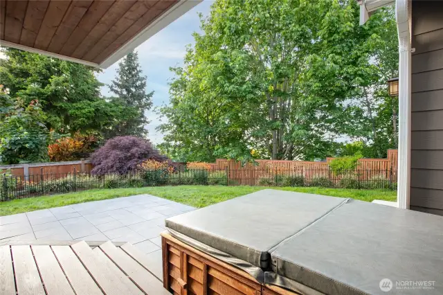 The view from the kitchen, dining areas and the back patio. It is so quiet and private here!