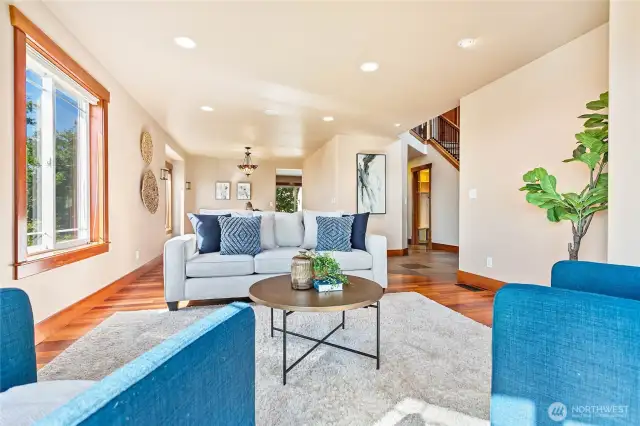 The living area facing the formal dining room