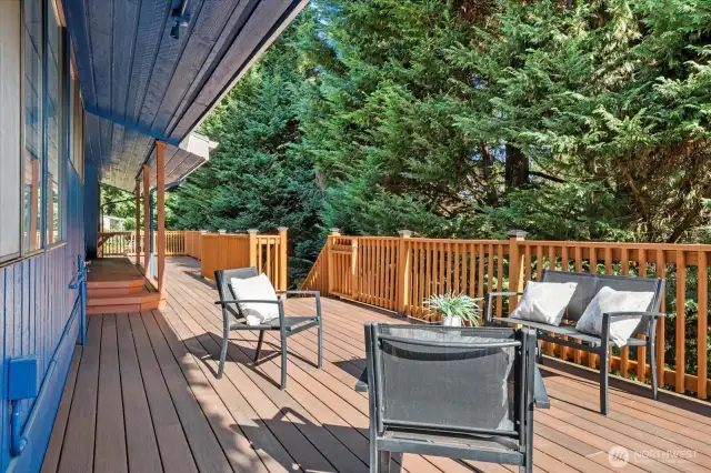 New Trex deck overlooks backyard