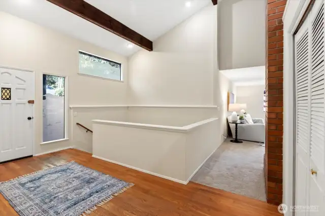 Exposed beams and vaulted ceilings