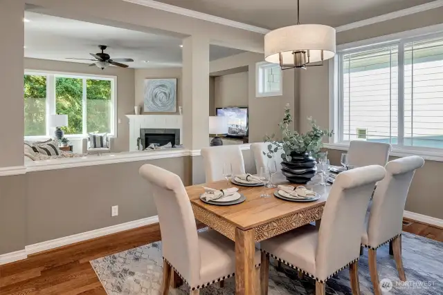 Formal Dining area.Open main floor for ease of entertaining.