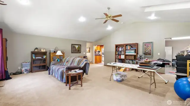 Huge living room with vaulted ceilings