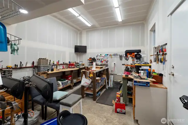 Shop space in the oversized 2 car garage.