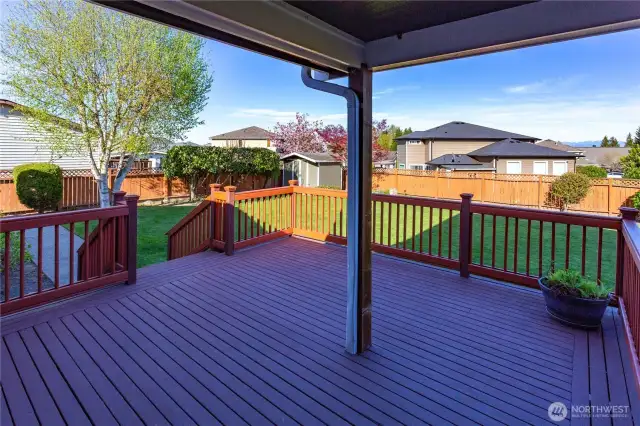 Partially covered back porch