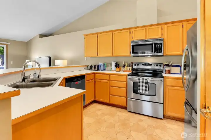 Kitchen with plenty of counter space.