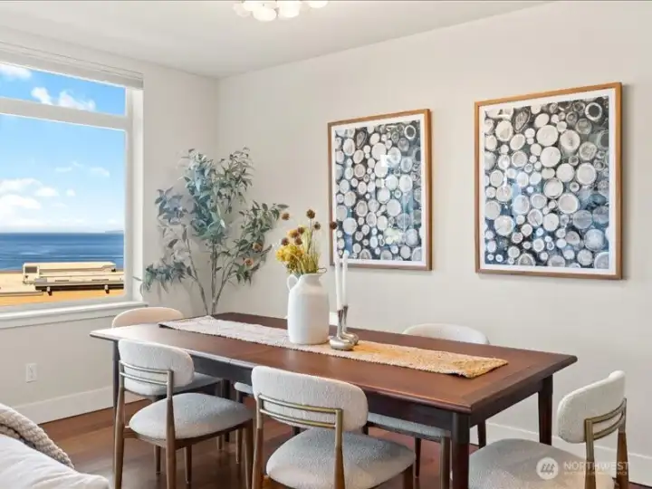 Designated dining area has room for large table for your entertaining.