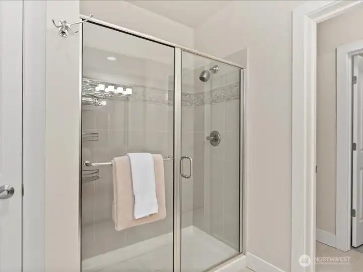 Tiled shower . . .
