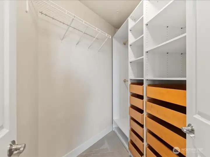 and built-out closet.